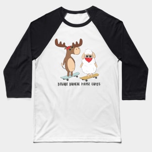 Beware Radical Moose Lambs Funny Moose Lamb Pun Design Baseball T-Shirt